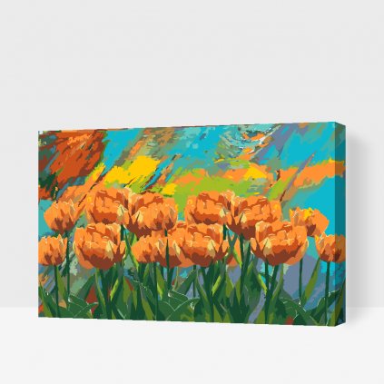 Maľovanie podľa čísiel - Maľované tulipány