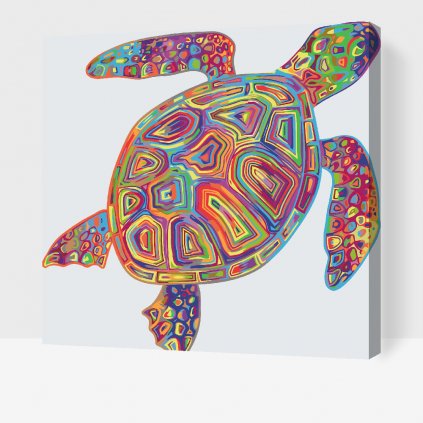 Maľovanie podľa čísiel - Dúhová korytnačka