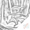 Tečkování - Baby Yoda