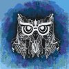 Maľovanie podľa čísiel - Ilustrácia sovy