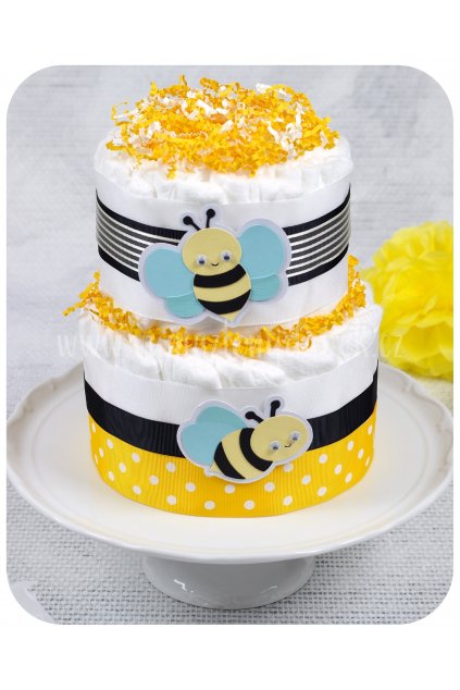 Dvoupatrový plenkový dort Včelky