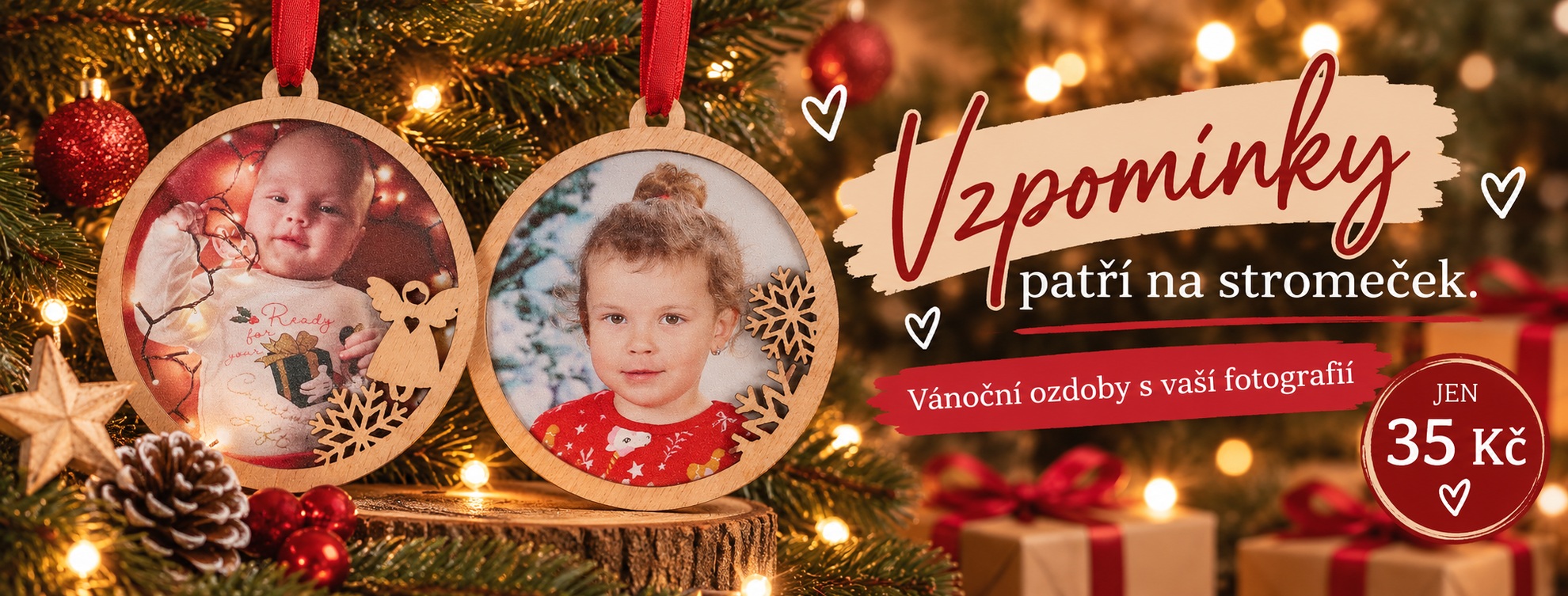 Vánoční ozdoby s fotografií