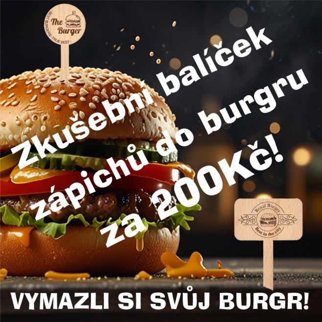 🍔 Vaše logo. Váš burger. Váš styl. Vyzkoušejte 30 ks zápichů – než půjdete do velkého! Ideální na vyzkoušení produktu v...