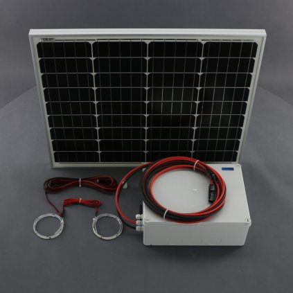 SO172 - 50W solární systém pro LED osvětlení 6W vitríny (689x 954x 33mm)s akumulátorem