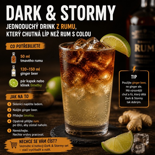 Dark & Stormy: jednoduchý drink z rumu, který chutná líp než rum s colou