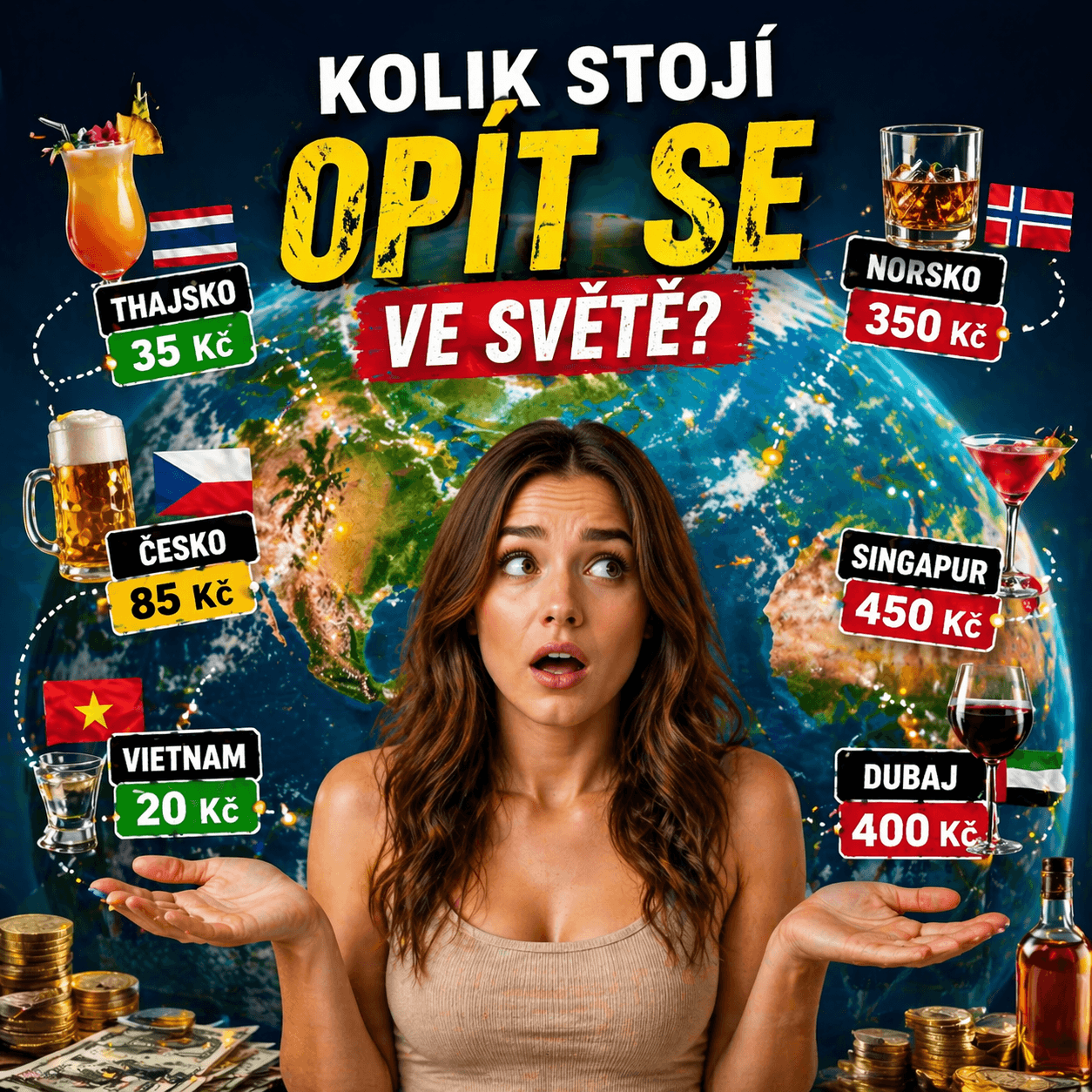 Kolik stojí opít se v různých zemích světa: rozdíly, které nedávají smysl (dokud je neuvidíte vedle sebe)