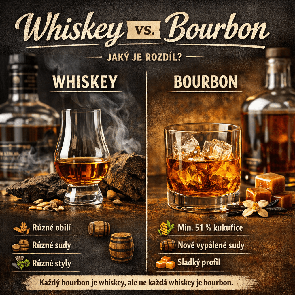 Rozdíl mezi whiskey a bourbonem: co je co a proč to není totéž
