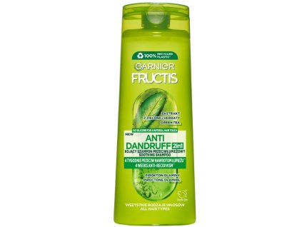 146363 garnier fructis antidandruff 2v1 sampon na vlasy s extraktom zo zeleneho caju 400ml vypredaj posledne 4ks
