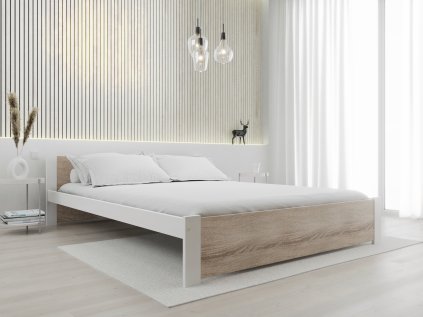 Posteľ IKAROS 120 x 200 cm, biela/dub sonoma