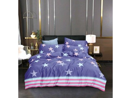 38092 povleceni z mikrovlakna blue stars modre
