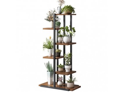 60967 kovovy regal na kvetiny loredo cerny