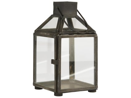 Skleněná venkovní lucerna NORR mini s kovovým rámem