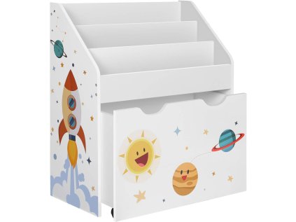 Dětská knihovna KIDS 62,5x29,5x70 cm bílá – praktický úložný prostor