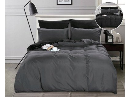 Povlečení z mikrovlákna LANTA šedo-černé s elegantním minimalistickým designem