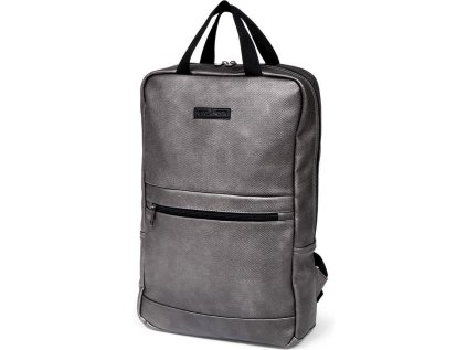 Stylový batoh NORLANDER XCITE, stříbrný, na notebook do 17", oddělená přihrádka, kvalitní PU materiál, moderní design.