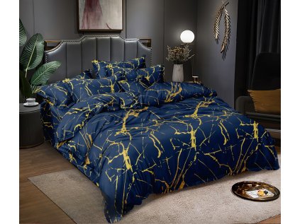 Pohodlné povlečení z mikrovlákna AXIS tmavě modré - moderní styl