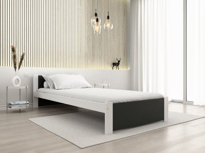 Posteľ IKAROS 90 x 200 cm, antracit/biela
