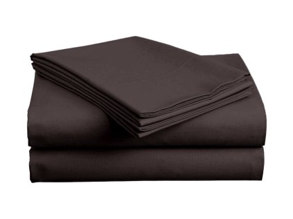 Bavlněné prostěradlo LUX 200x220 cm tmavě hnědé – extra jemné a prodyšné