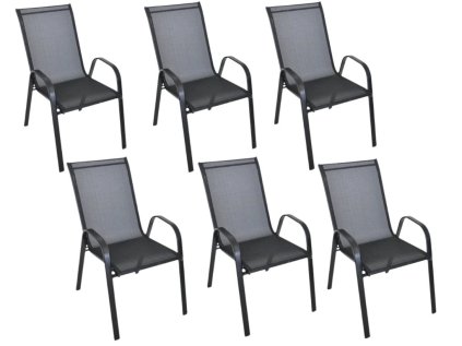 Záhradné kreslá TAVERNO set 6 ks, čierne