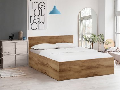 Prostorná postel SOFIA 180x200 dub artisan s čelem