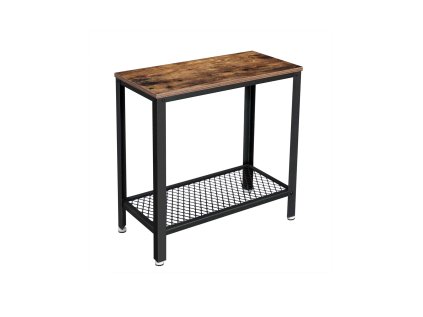 Odkládací stolek s policí TAYLOR 60x30 cm v rustikálně hnědém dekoru