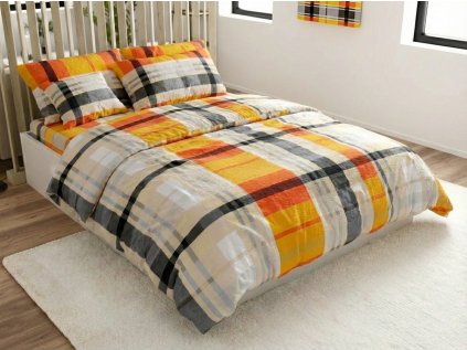 Krepové obliečky z Renforcé bavlny ORANGE KUBE farebné