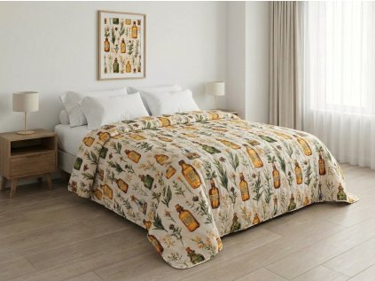 Prehoz na posteľ APOTHECARY, krémový