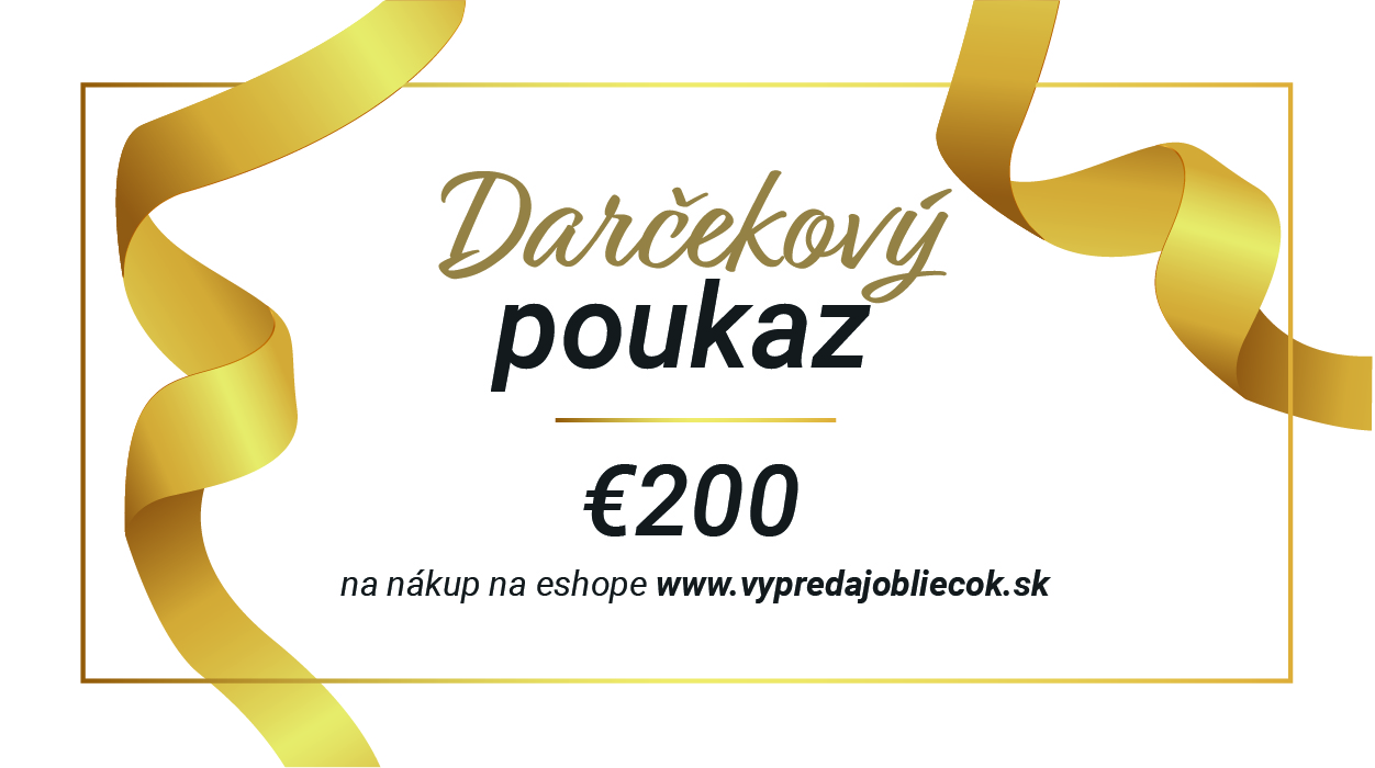 E-shop Darčekový poukaz na 200 € Forma poukazu: Tlačený
