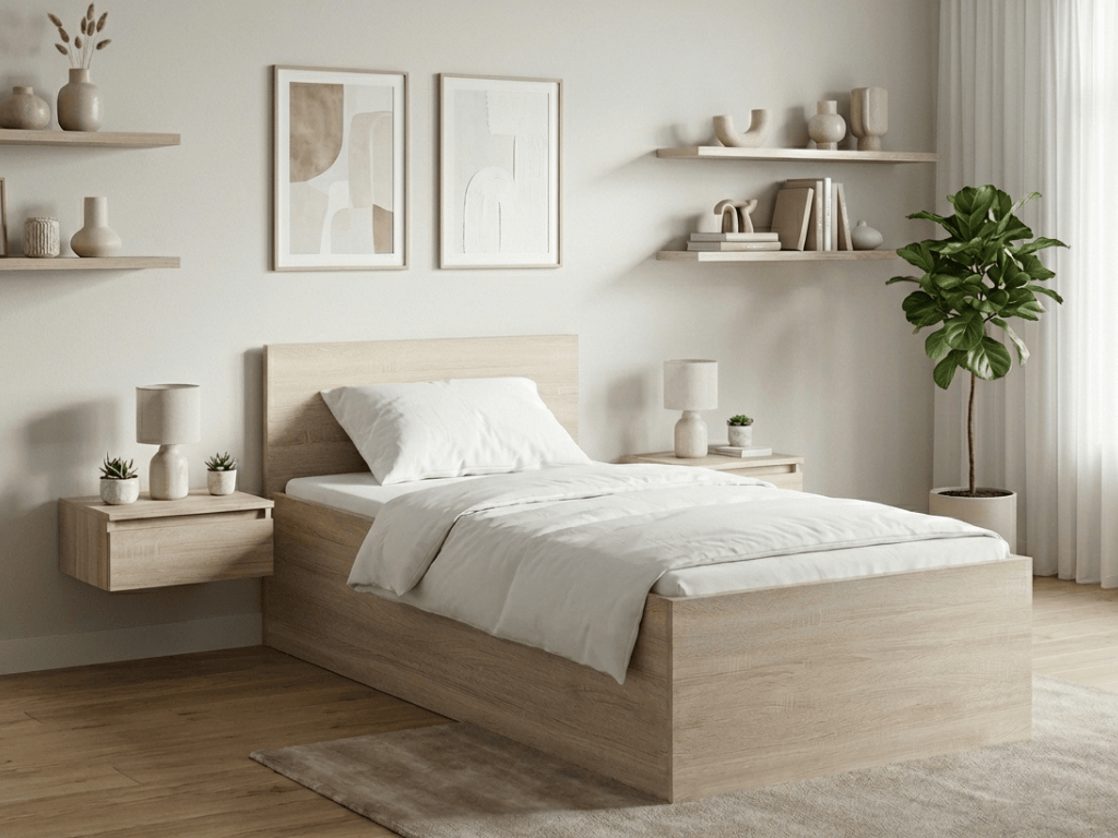 E-shop Posteľ SOFIA 90 x 200 cm, dub sonoma Rošt: Bez roštu, Matrac: Bez matraca
