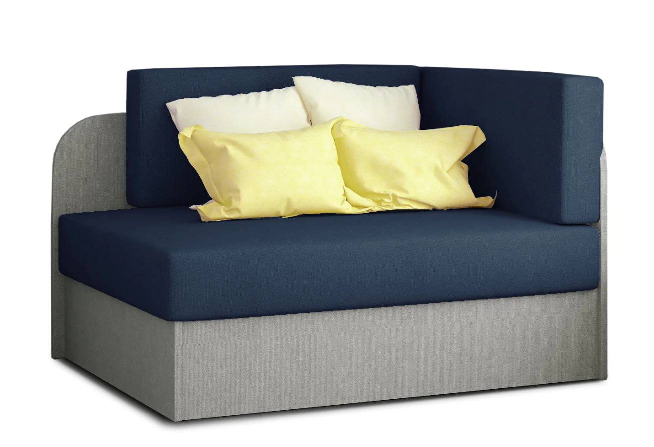 Malá rozkladacia pohovka ROSA, tmavomodrá / sivá