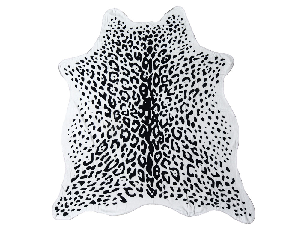 E-shop Osuška LEOPARD, čiernobiela 146 x 150 cm, 100% polyester