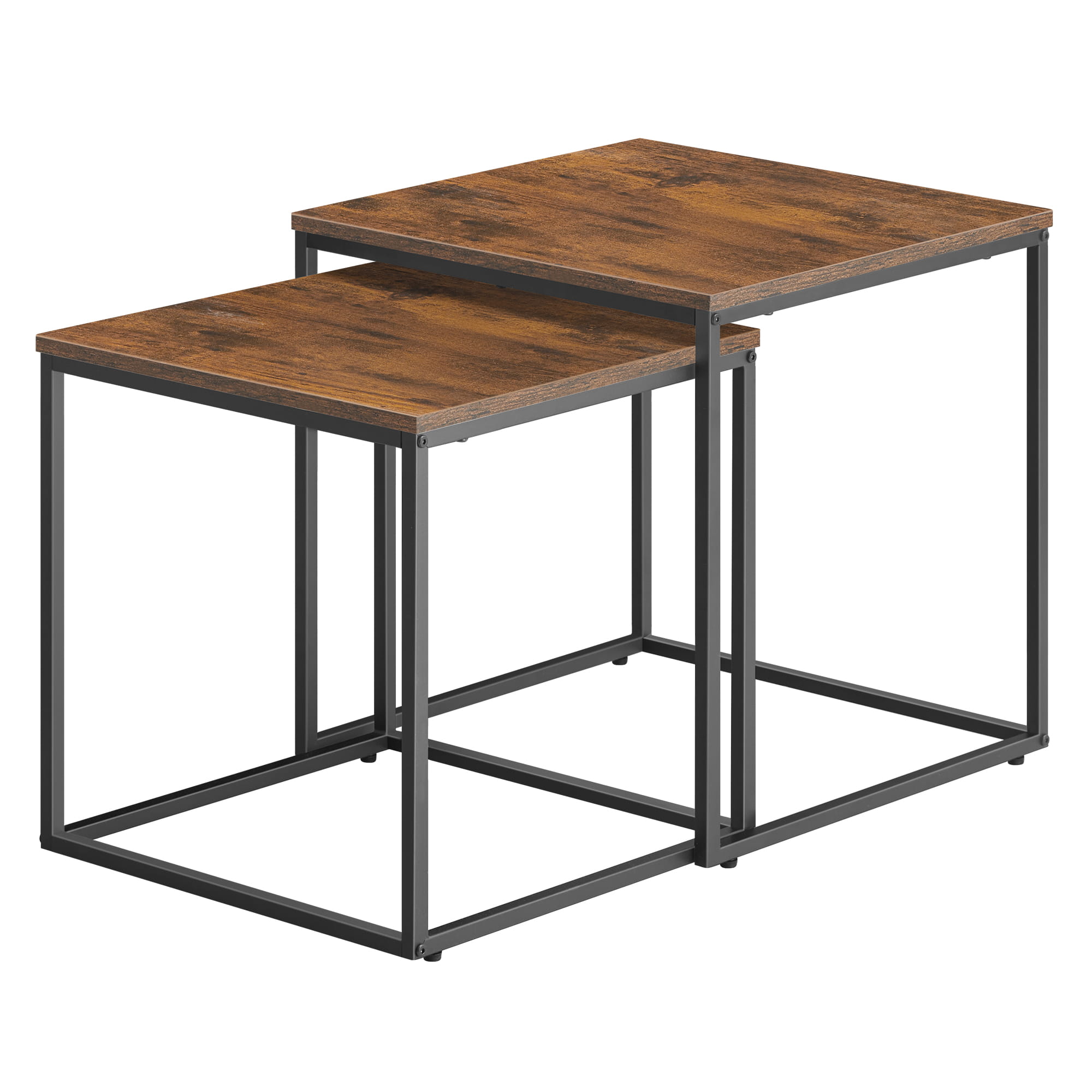 Súprava 2ks konferenčných stolíkov QUADRO, dekor rustikálne hnedá