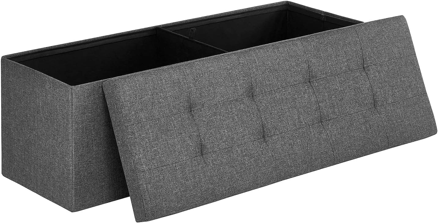 E-shop Taburet s úložným priestorom OTTOMAN 110x38 cm, tmavo sivý