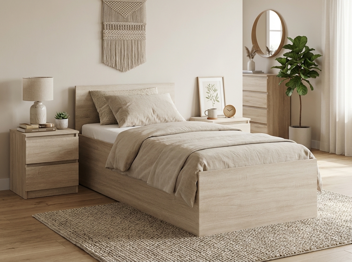 E-shop Posteľ SOFIA 80 x 200 cm, dub sonoma Rošt: Bez roštu, Matrac: Bez matraca