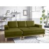 Olivově zelená rohová sedací souprava MOON (Varianta sedačky Ľavý roh)