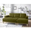 Olivově zelená rohová sedací souprava MOON (Varianta sedačky Ľavý roh)