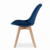 49357 2 modra zidle daren nori velvet s bukovymi nohami