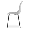 Moderní světle šedá židle OSAKA s černými kovovými nohami