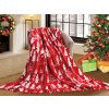 Červená vánoční mikroplyšová deka CHRISTMAS TREES (Rozmer 160 x 200 cm)