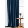 54053 2 2x tmave modry zatemnovaci zaves velvet s kovovymi krouzky 135x250 cm