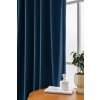 54053 3 2x tmave modry zatemnovaci zaves velvet s kovovymi krouzky 135x250 cm