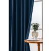 54053 7 2x tmave modry zatemnovaci zaves velvet s kovovymi krouzky 135x250 cm