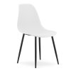 Bílá jídelní židle OSAKA s černými kovovými nohami do moderní kuchyně