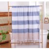 Plážová osuška FARAO 90 x 180 cm, modro-biela, 70% bavlna | 30% polyester