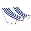 Sada 2 ks skládacích plážových lehátek SAND, modré pruhy s lehkým rámem