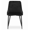 Stylová černá sametová židle MONZA s odolnými kovovými nohami