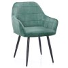 Moderní mentolové sametové jídelní křeslo STILLO s černými nohami
