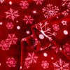 Vánoční mikroplyšová deka SNOWFALL červená s vločkami