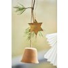 Vánoční hliněná ozdoba CHRISTMAS BELL hnědá na zavěšení