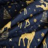 Tmavě modrý přehoz na postel GOLDEN DEER s motivem jelenů